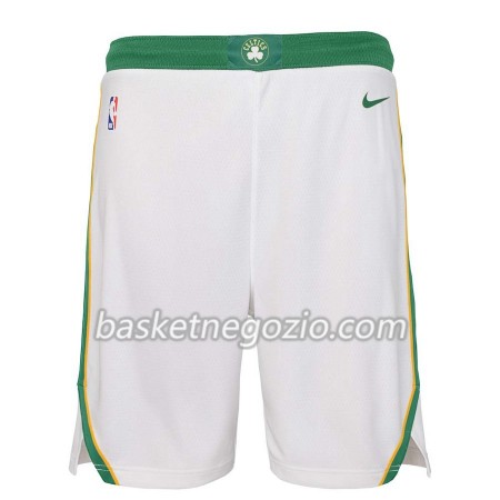 Boston Celtics Uomo Pantaloncini Bianco Verde 2018-19 Nike Swingman